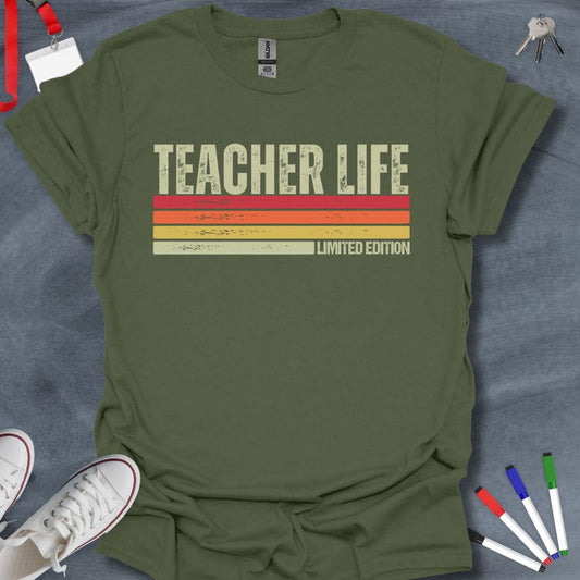 Teacher T-Shirt Military Green / S Retro Teacher Life Limited Edition T-Shirt