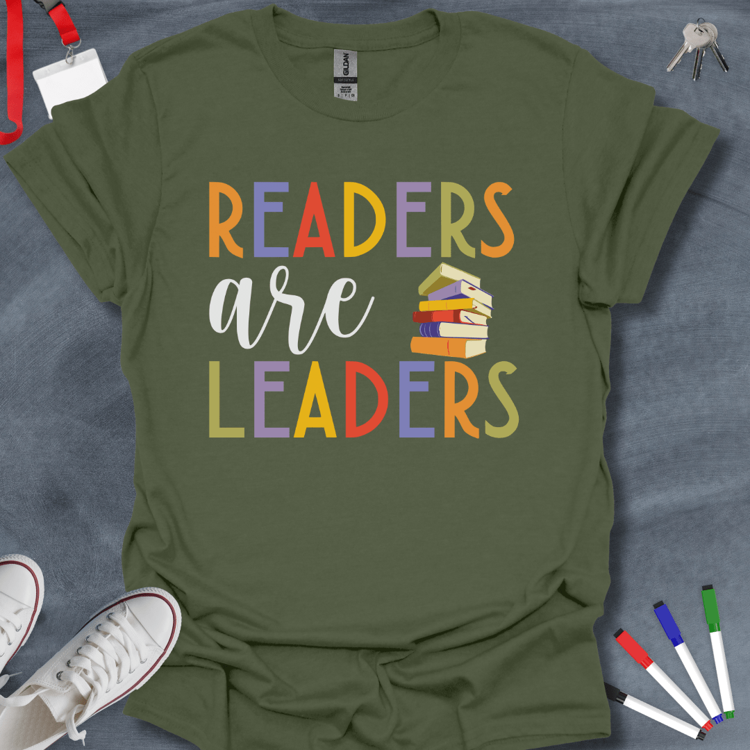 Teacher T-Shirt Military Green / S Readers Are Leaders T-Shirt