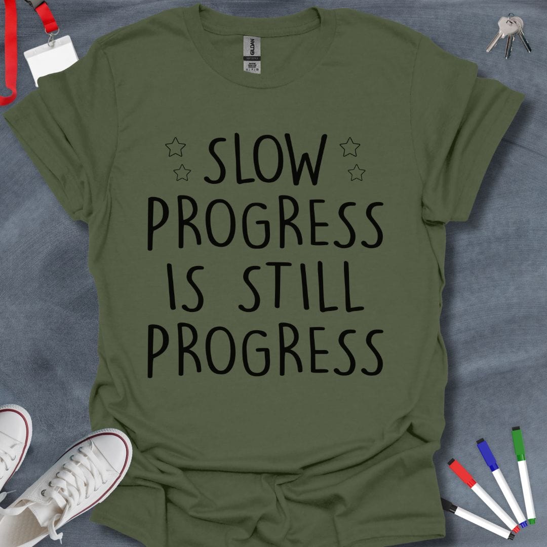 Teacher T-Shirt Military Green / S Slow Progress Educator T-Shirt