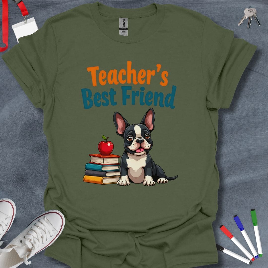 Teacher T-Shirt Military Green / S Frenchie Pals Educator T-Shirt