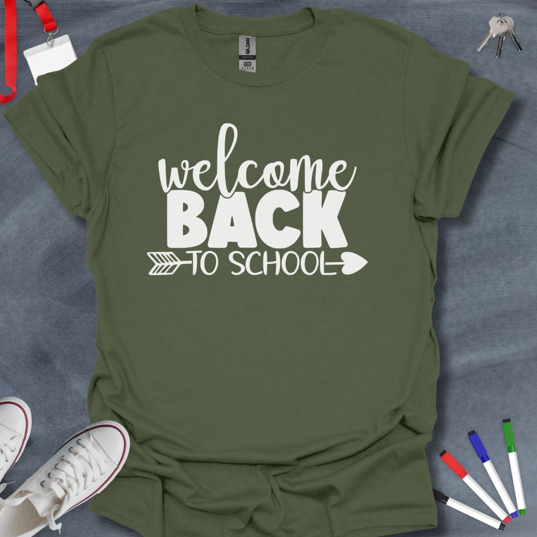 Teacher T-Shirt Military Green / S Welcome Back Arrow T-Shirt