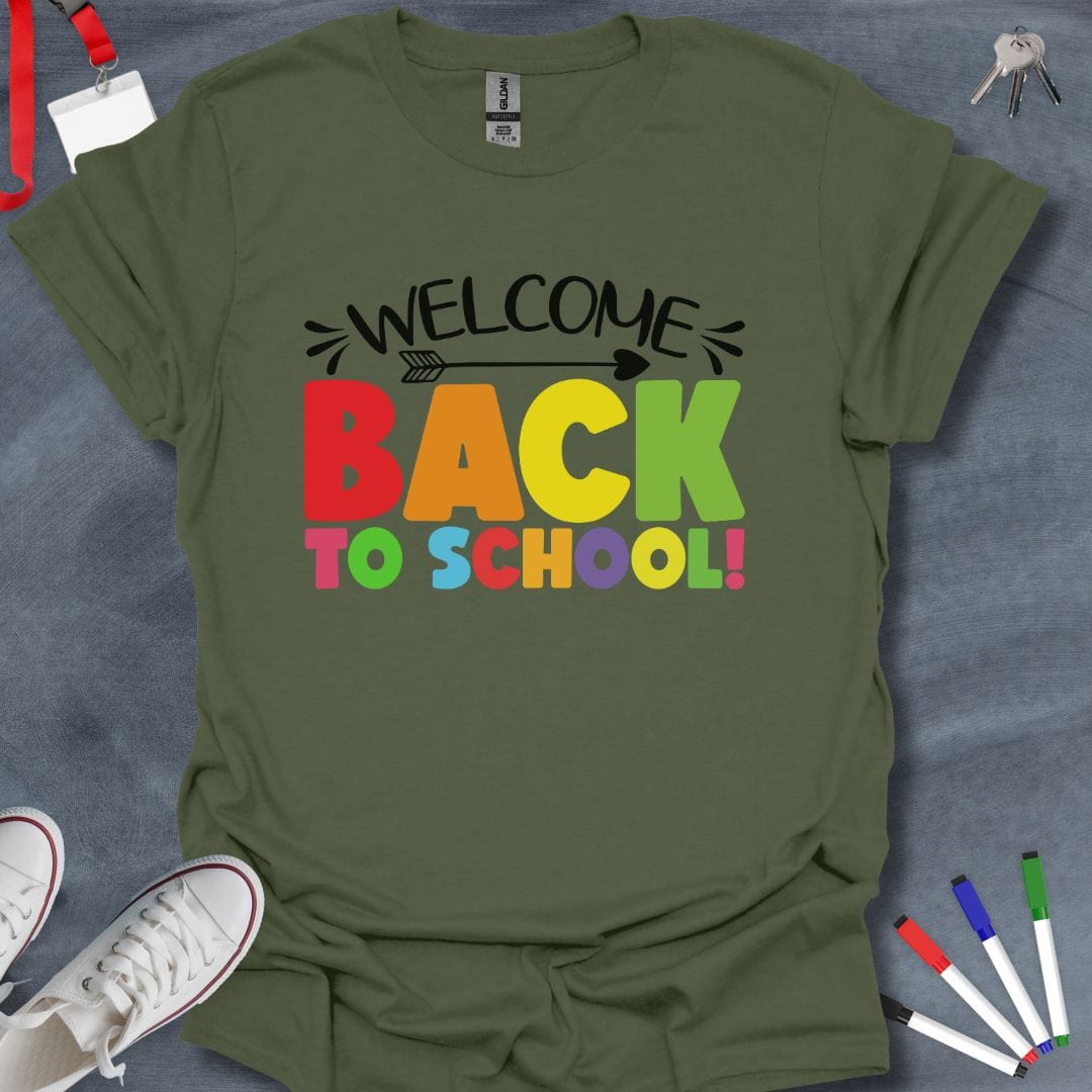 Teacher T-Shirt Military Green / S Bold Back to School T-Shirt