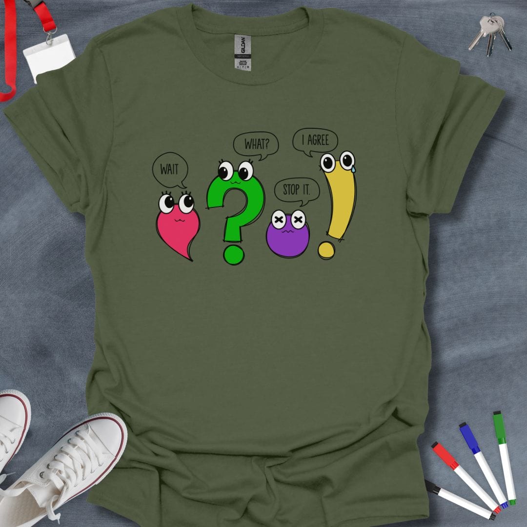 Teacher T-Shirt Military Green / S Punctuation Pals T-Shirt