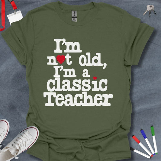 Teacher T-Shirt Military Green / S Classic Teacher Vibes T-Shirt