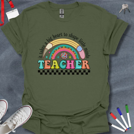 Teacher T-Shirt Military Green / S Teacher Rainbow T-Shirt