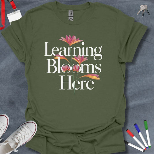 Teacher T-Shirt Military Green / S Blossom of Learning T-Shirt