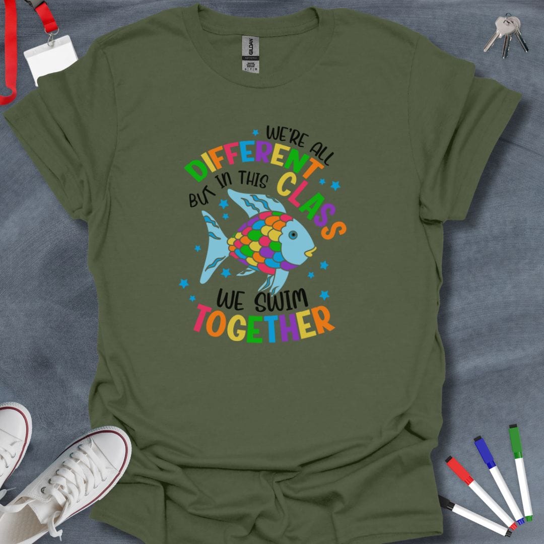 Teacher T-Shirt Military Green / S Different Class Together T-Shirt