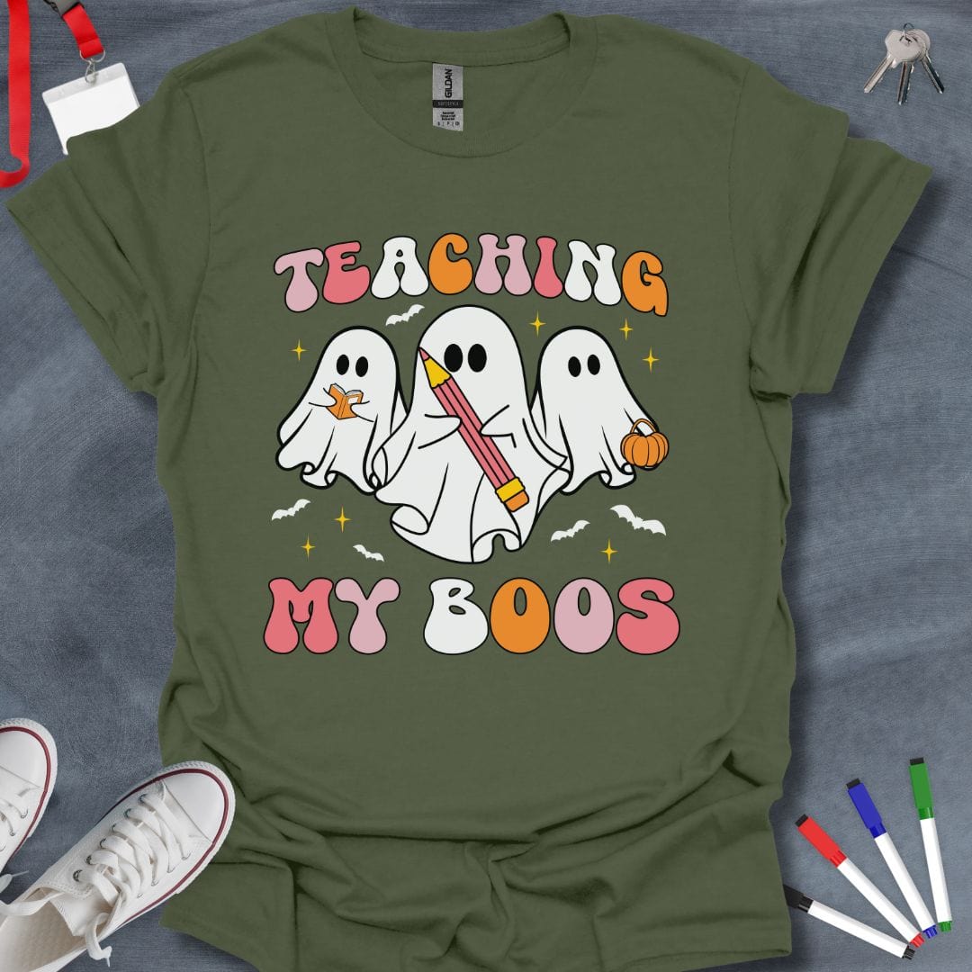 Teacher T-Shirt Military Green / S Teaching My Boos Halloween T-Shirt