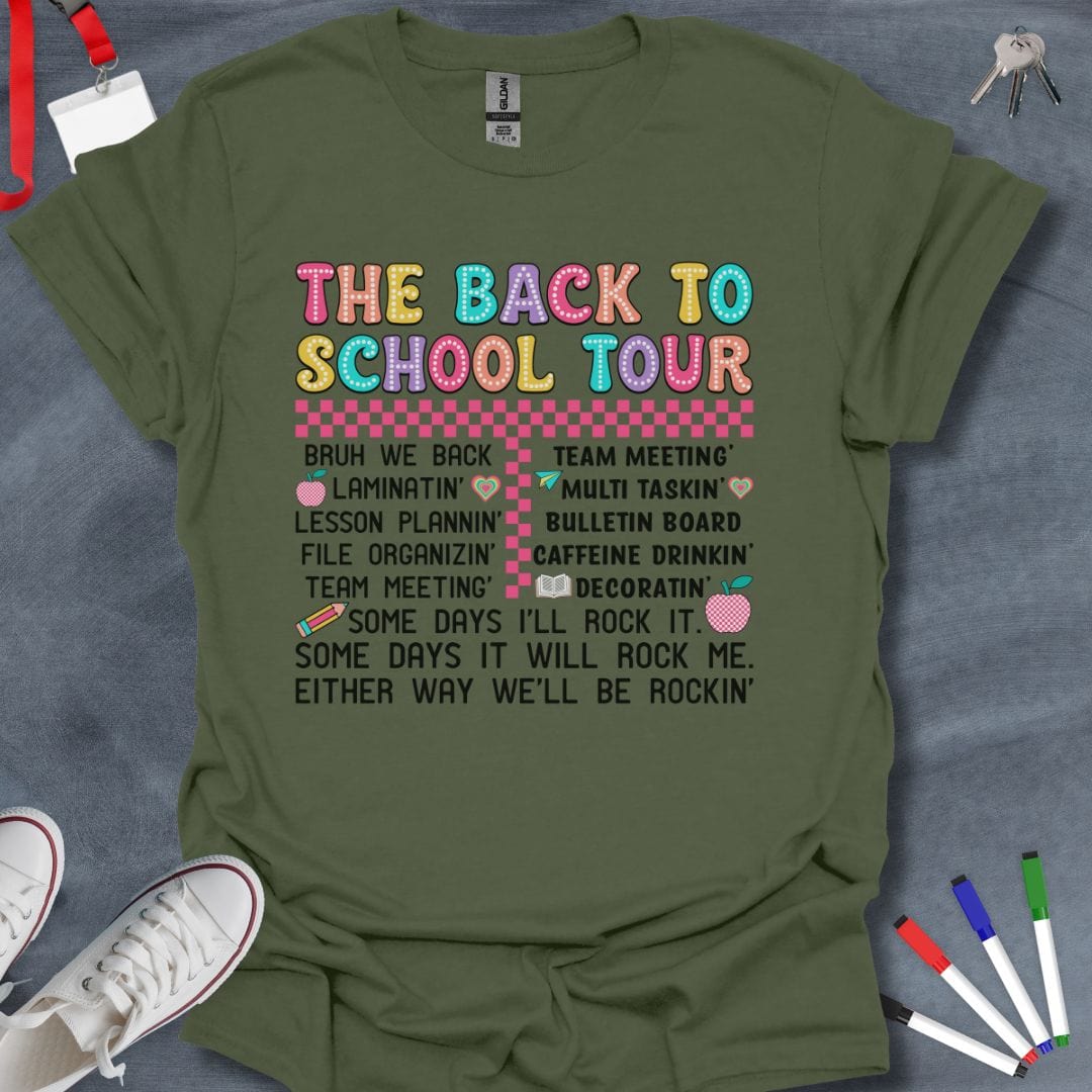 Teacher T-Shirt Military Green / S The Back to School Tour T-Shirt