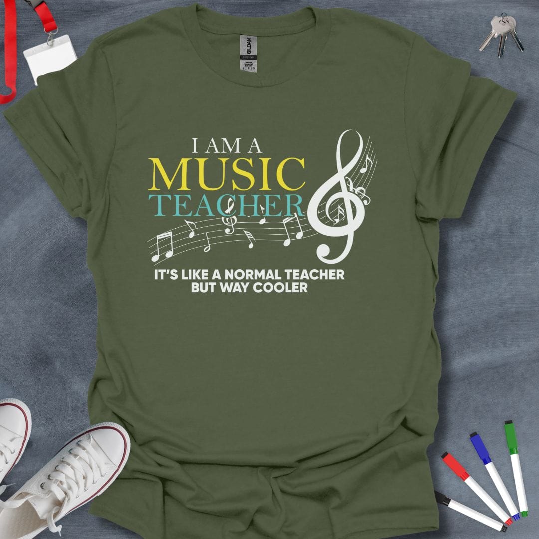 Teacher T-Shirt Military Green / S Music Teacher Cool T-Shirt