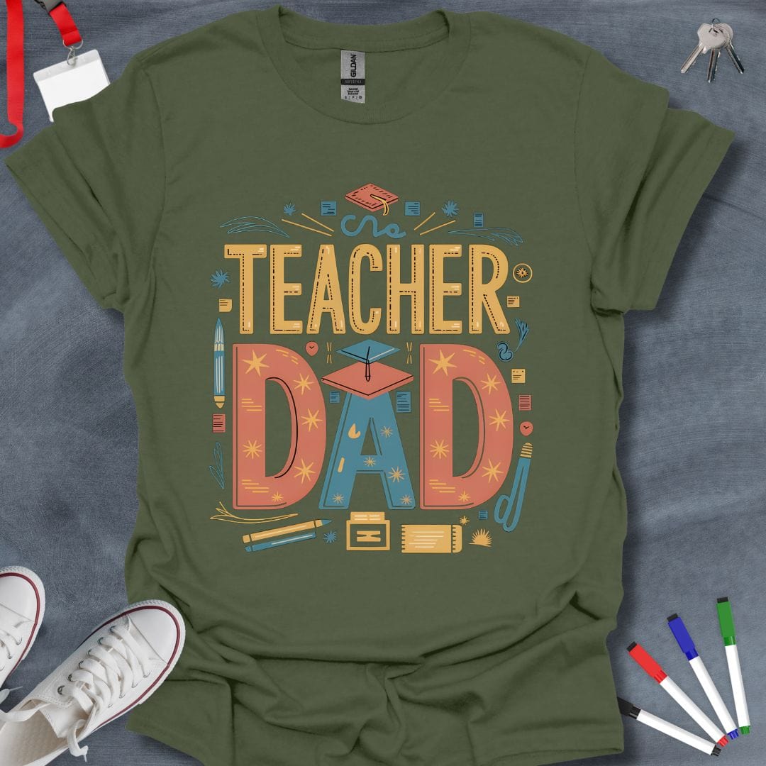 Teacher T-Shirt Military Green / S Educational Champion Dad T-Shirt