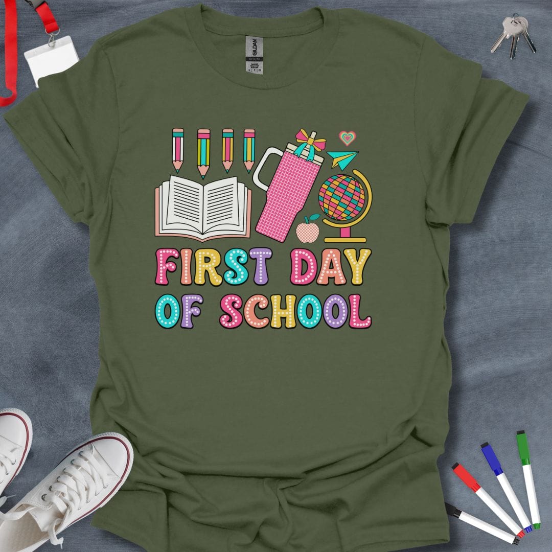 Teacher T-Shirt Military Green / S First Day of School Essentials T-Shirt