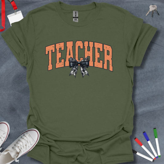 Teacher T-Shirt Military Green / S Halloween Coquette Teacher T-Shirt