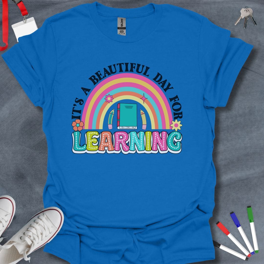 Teacher T-Shirt Royal / S Learning Rainbow T-Shirt