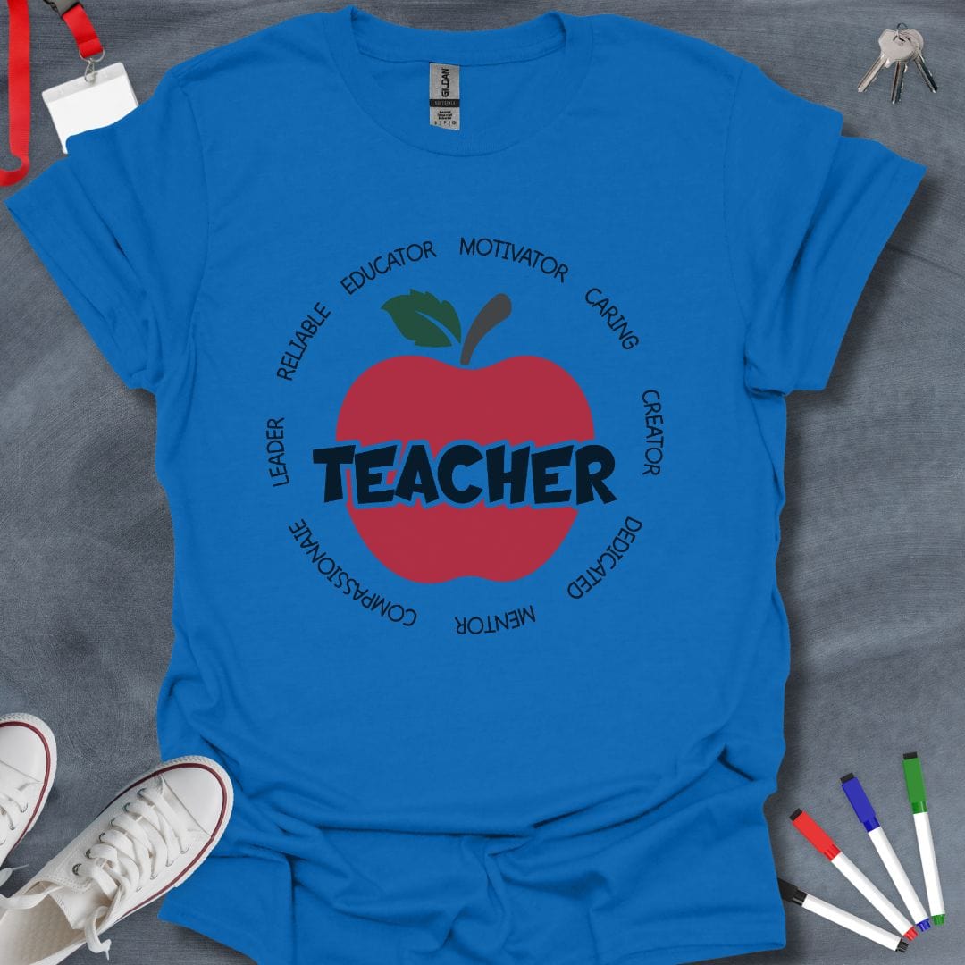 Teacher T-Shirt Royal / S Teacher Appreciation Apple T-Shirt