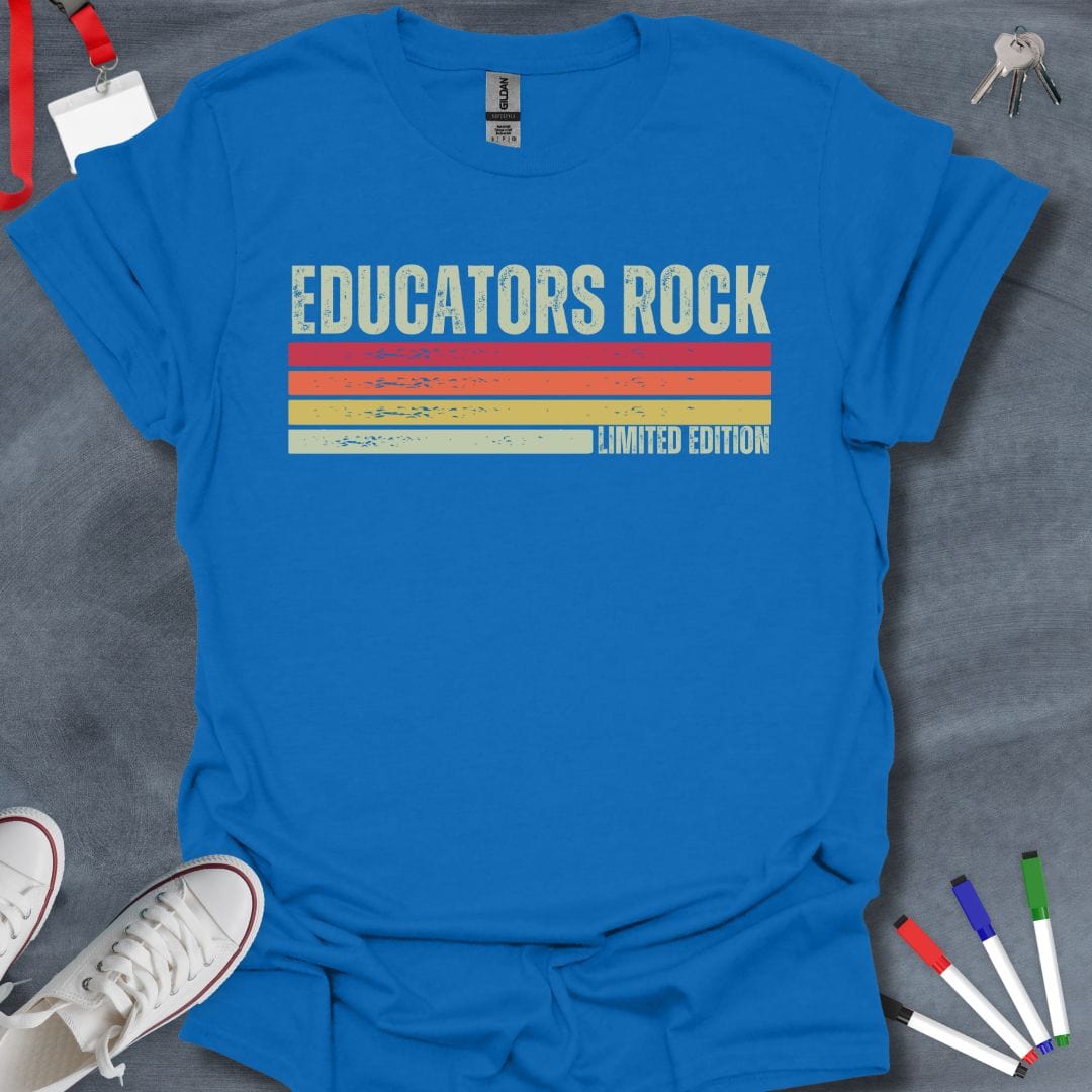 Teacher T-Shirt Royal / S Educators Rock Vintage T-Shirt