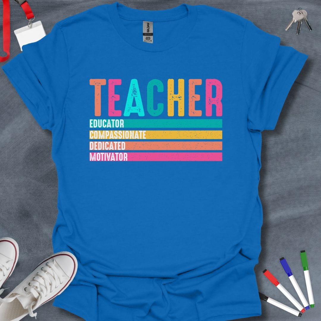 Teacher T-Shirt Royal / S Vibrant Educator Values T-Shirt