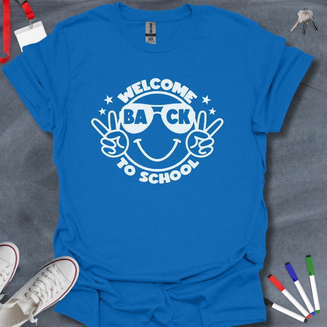 Teacher T-Shirt Royal / S Welcome Back Smiling Face T-Shirt