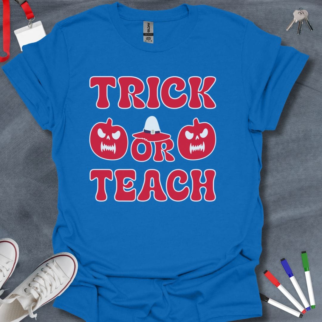 Teacher T-Shirt Royal / S Trick or Teach T-Shirt