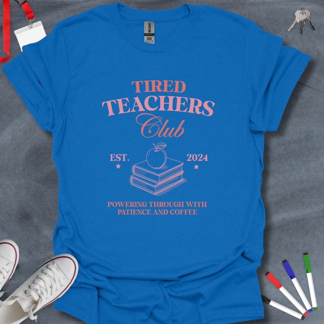 Teacher T-Shirt Royal / S Tired Teachers Club Vintage Style T-Shirt