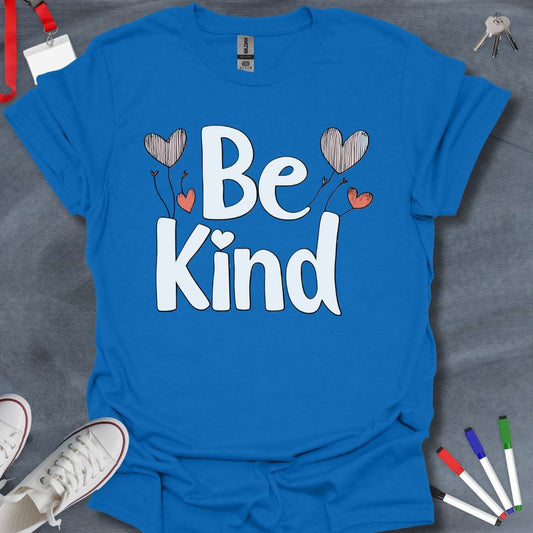 Teacher T-Shirt Royal / S Be Kind with Heart T-Shirt