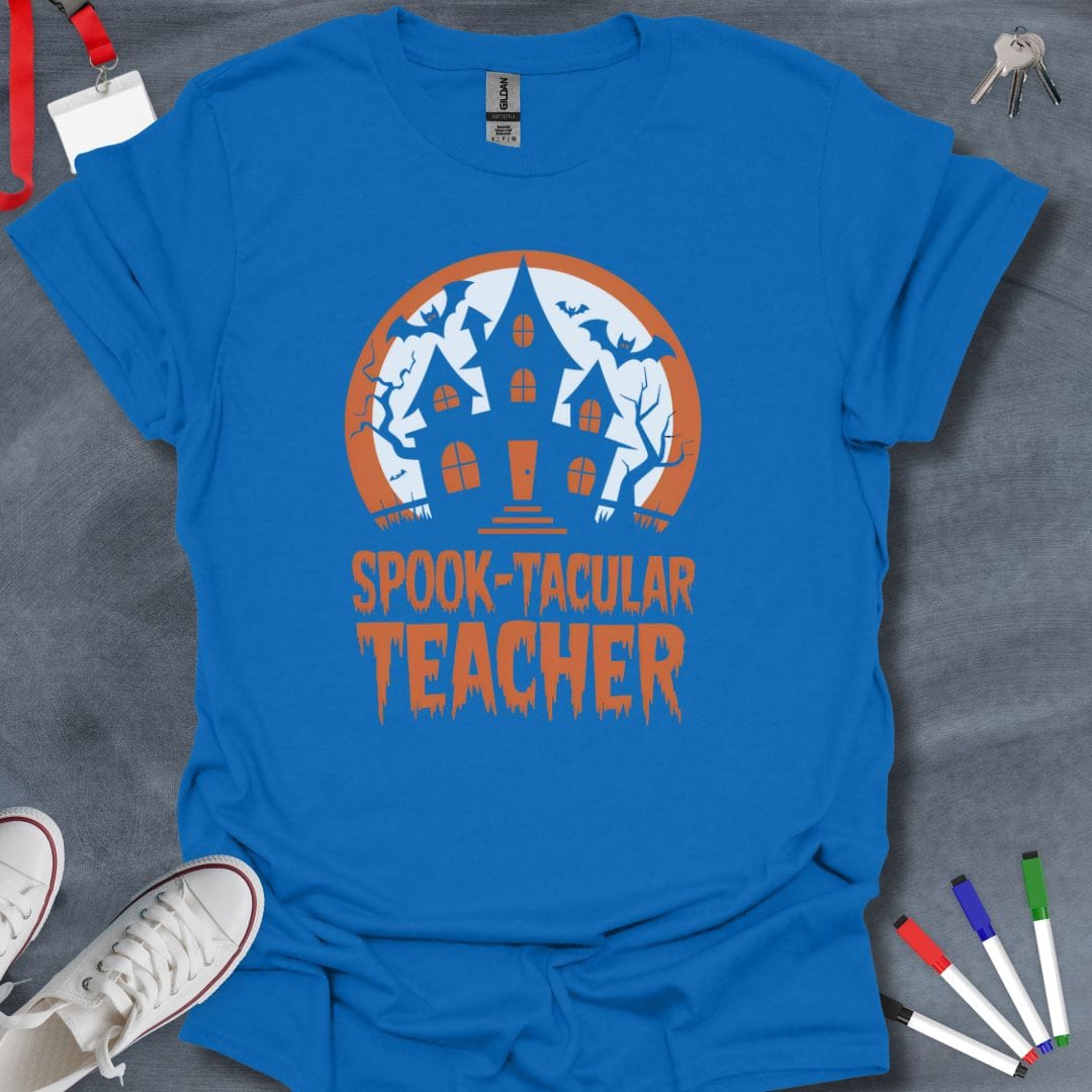 Teacher T-Shirt Royal / S Spook-tacular Teacher Halloween T-Shirt