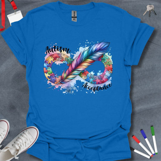 Teacher T-Shirt Royal / S Inclusive Infinity Feather T-Shirt