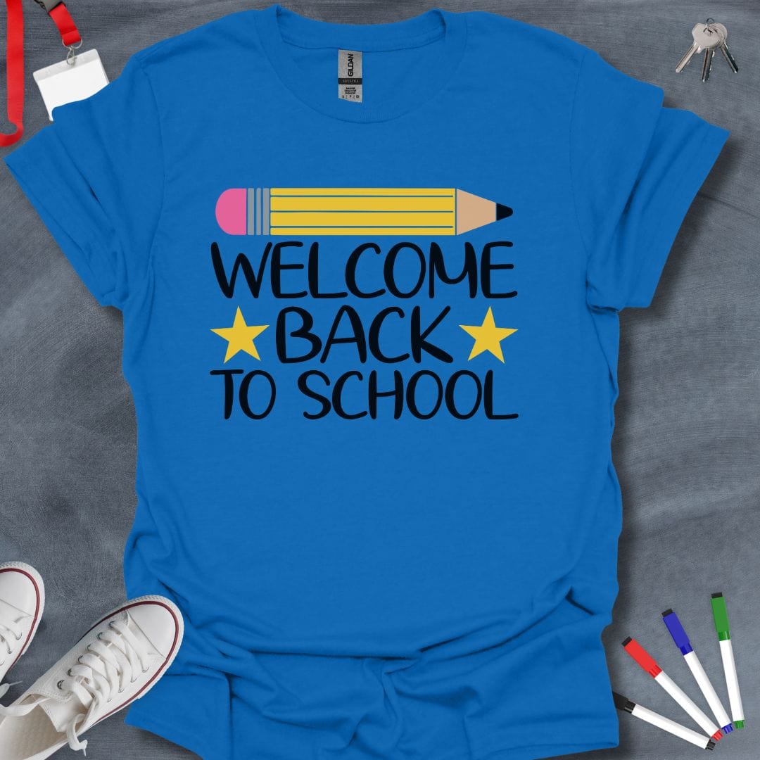 Teacher T-Shirt Royal / S Stars Welcome Back to School T-Shirt