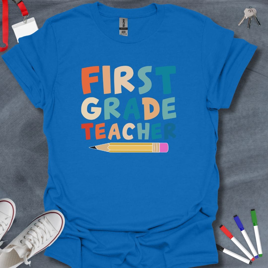 Teacher T-Shirt Royal / S First Grade Teacher T-Shirt