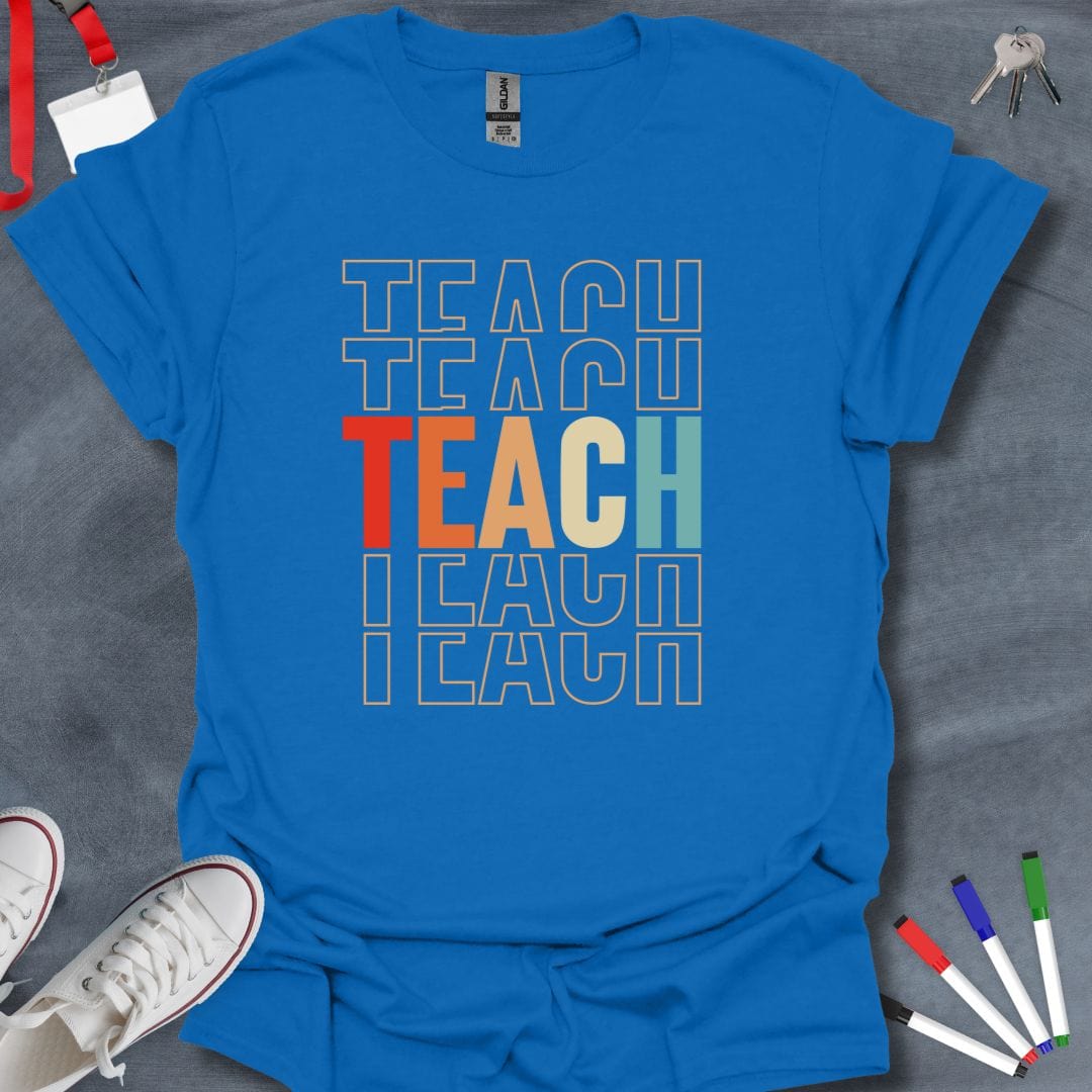 Teacher T-Shirt Royal / S Teach Repeat T-Shirt