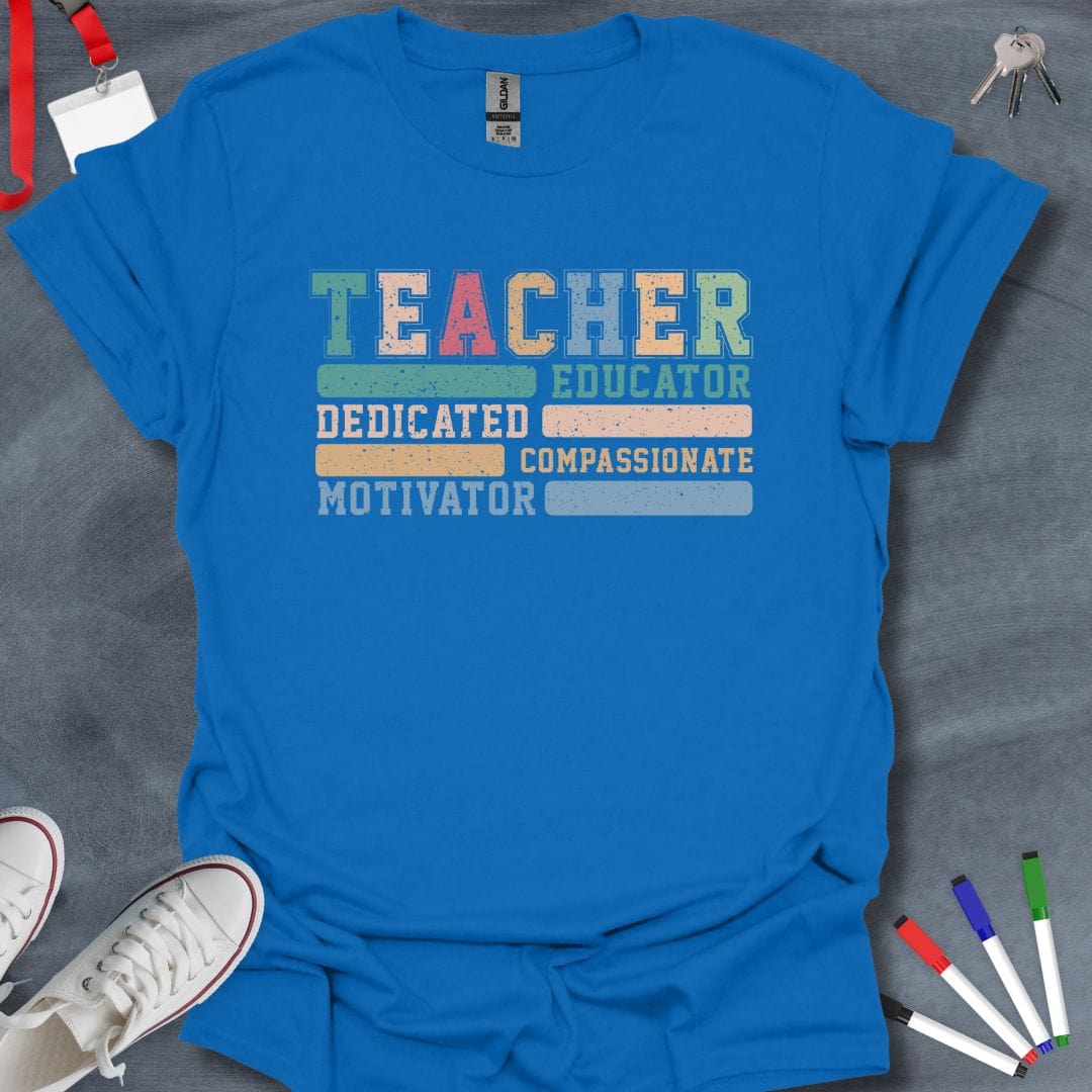 Teacher T-Shirt Royal / S Teacher Traits Multicolored T-Shirt