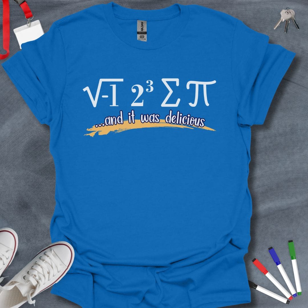 Teacher T-Shirt Royal / S I Ate Some Pi and It Was Delicious T-Shirt