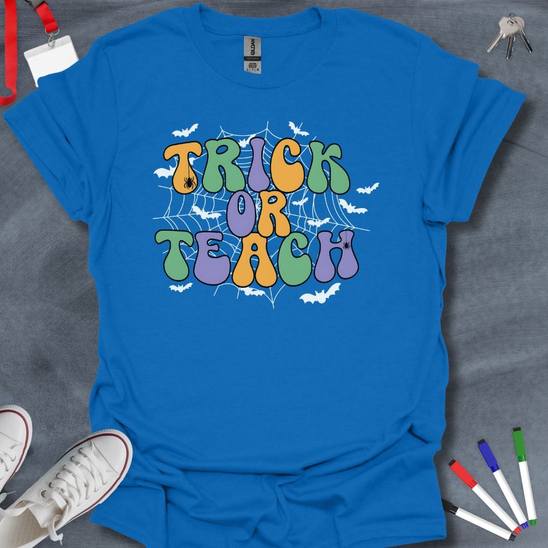 Teacher T-Shirt Royal / S Trick or Teach Halloween T-Shirt