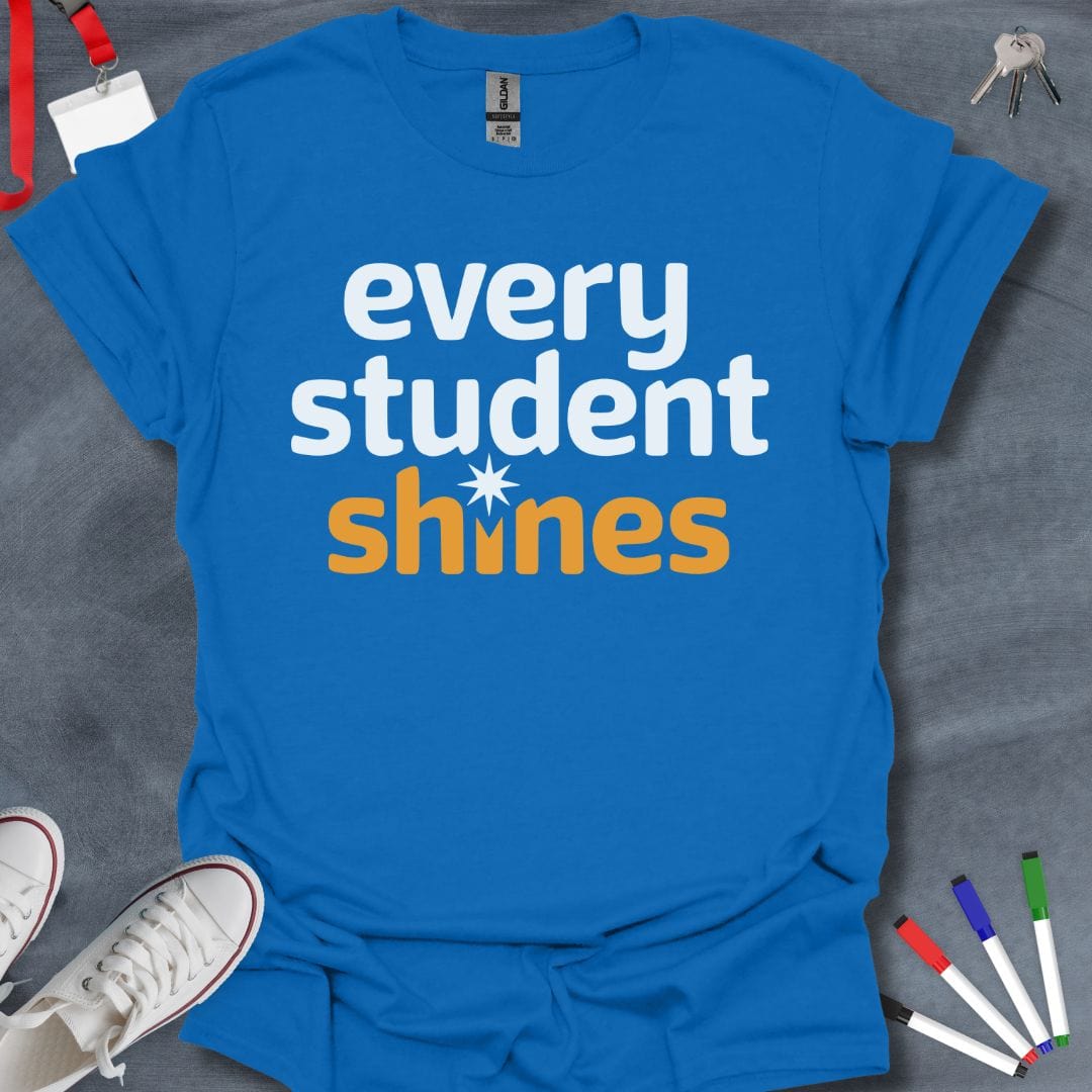 Teacher T-Shirt Royal / S Every Student Shines Star Motif T-Shirt