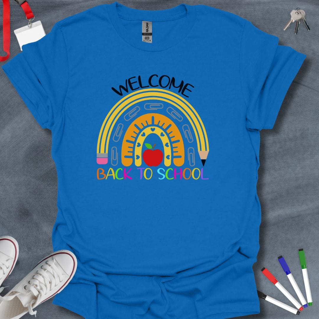 Teacher T-Shirt Royal / S Rainbow Back to School T-Shirt