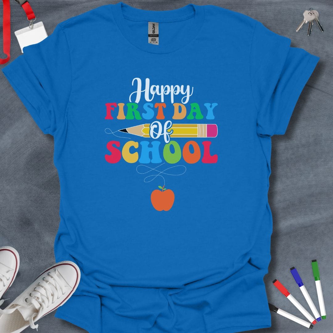 Teacher T-Shirt Royal / S Happy First Day of School T-Shirt