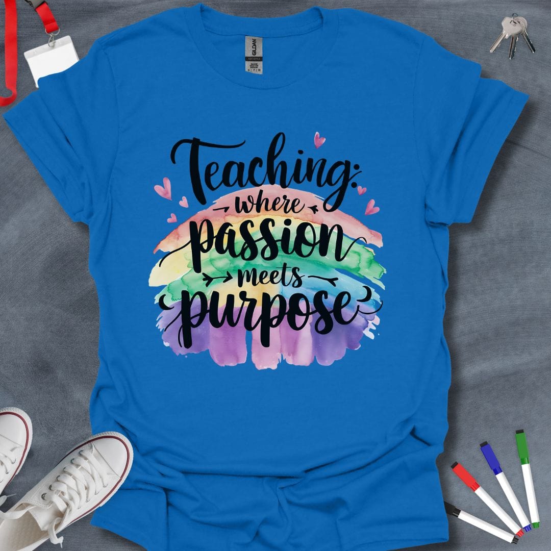 Teacher T-Shirt Royal / S Teaching Passion Meets Purpose T-Shirt