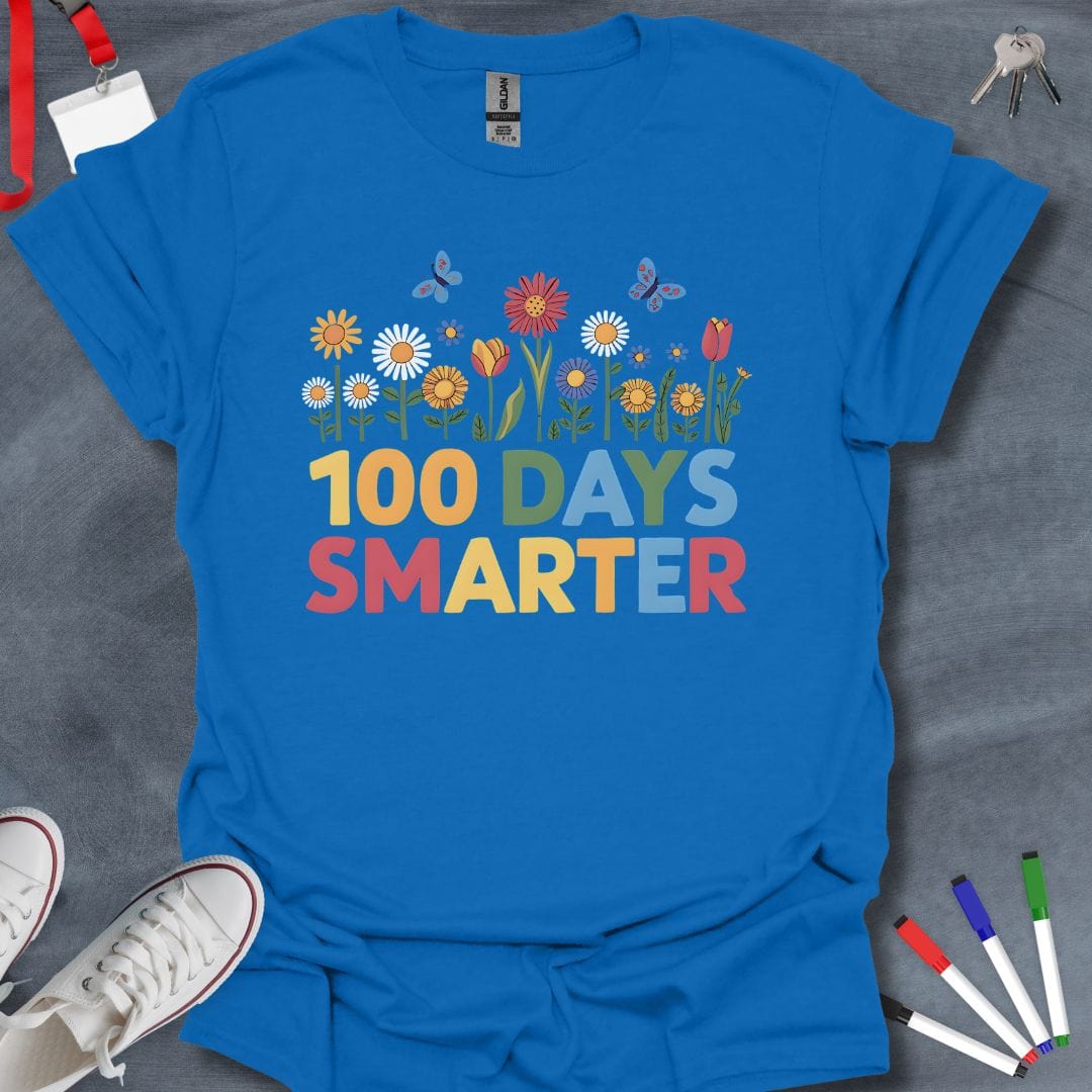 Teacher T-Shirt Royal / S 100 Days Smarter T-Shirt