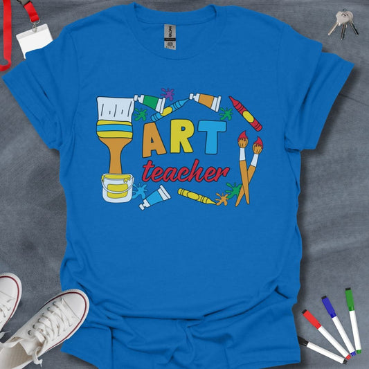 Teacher T-Shirt Royal / S Colorful Art Teacher T-Shirt