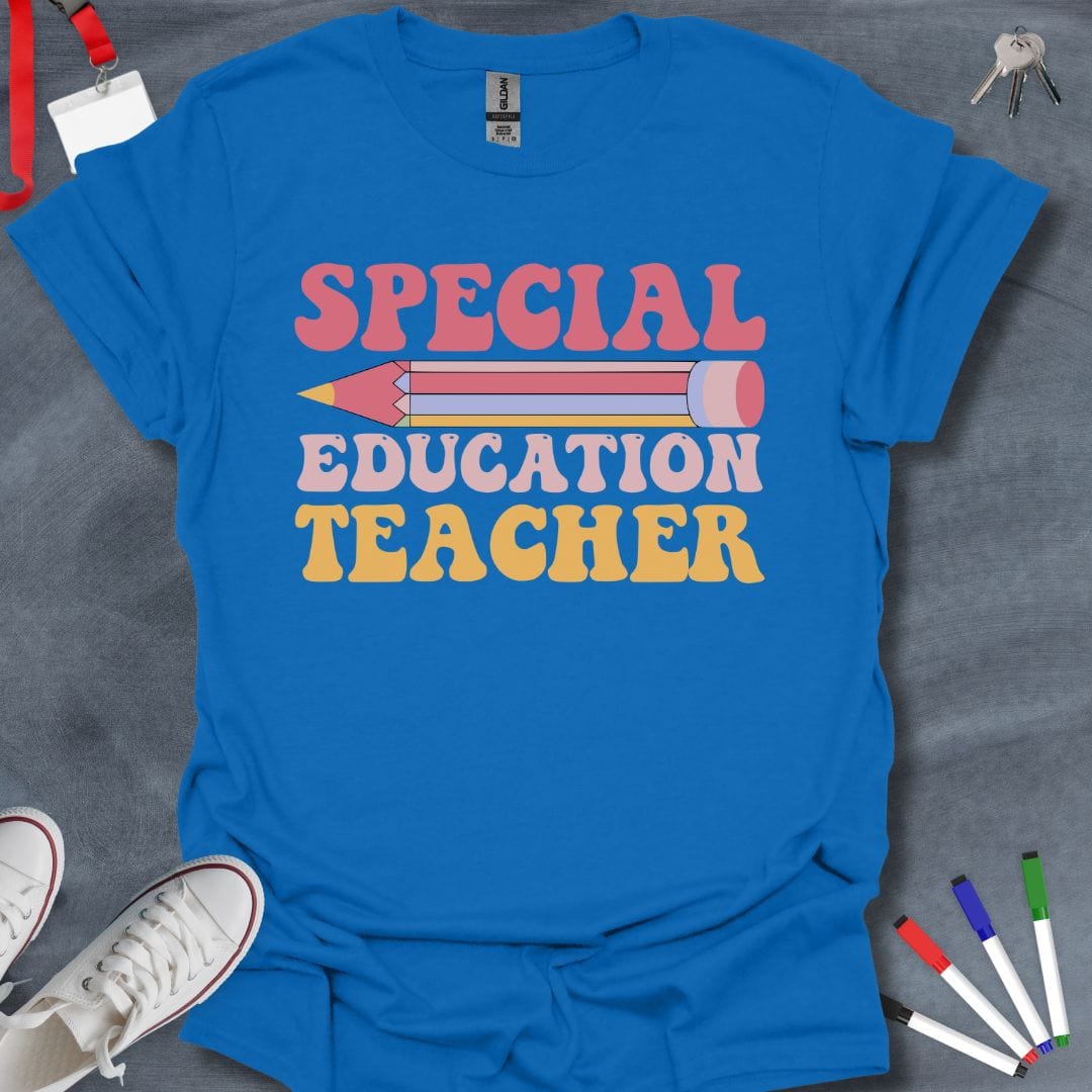 Teacher T-Shirt Royal / S Retro Special Education Teacher T-Shirt