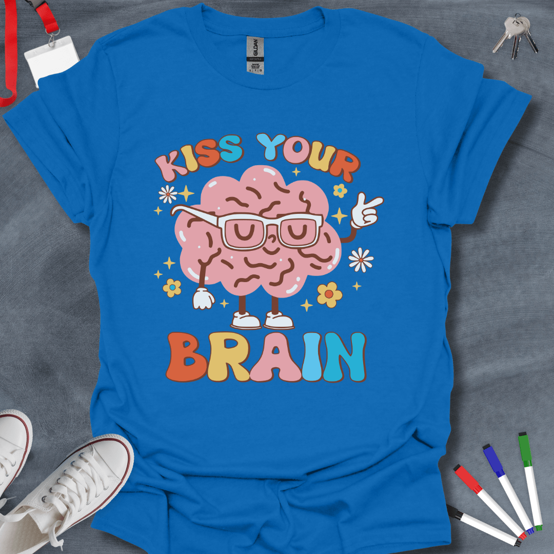 Teacher T-Shirt Royal / S Kiss Your Brain T-Shirt