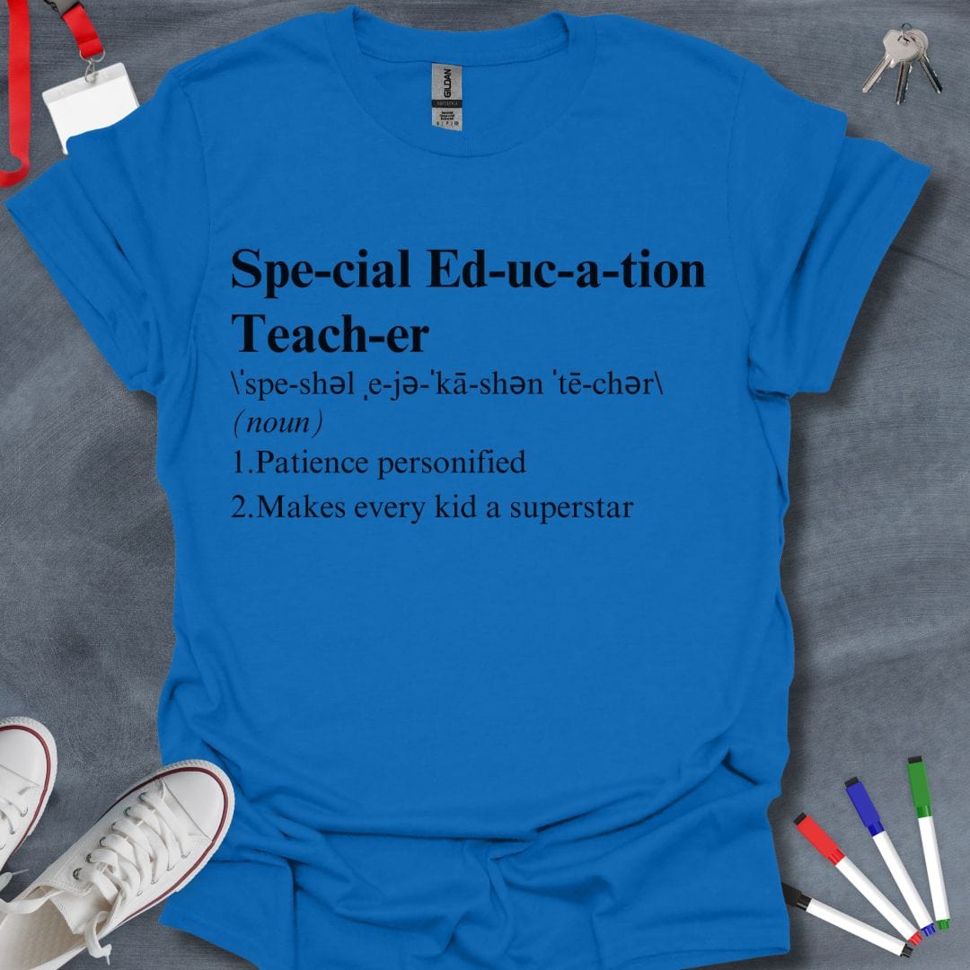 Teacher T-Shirt Royal / S Special Education Teacher's Heartbeat T-Shirt