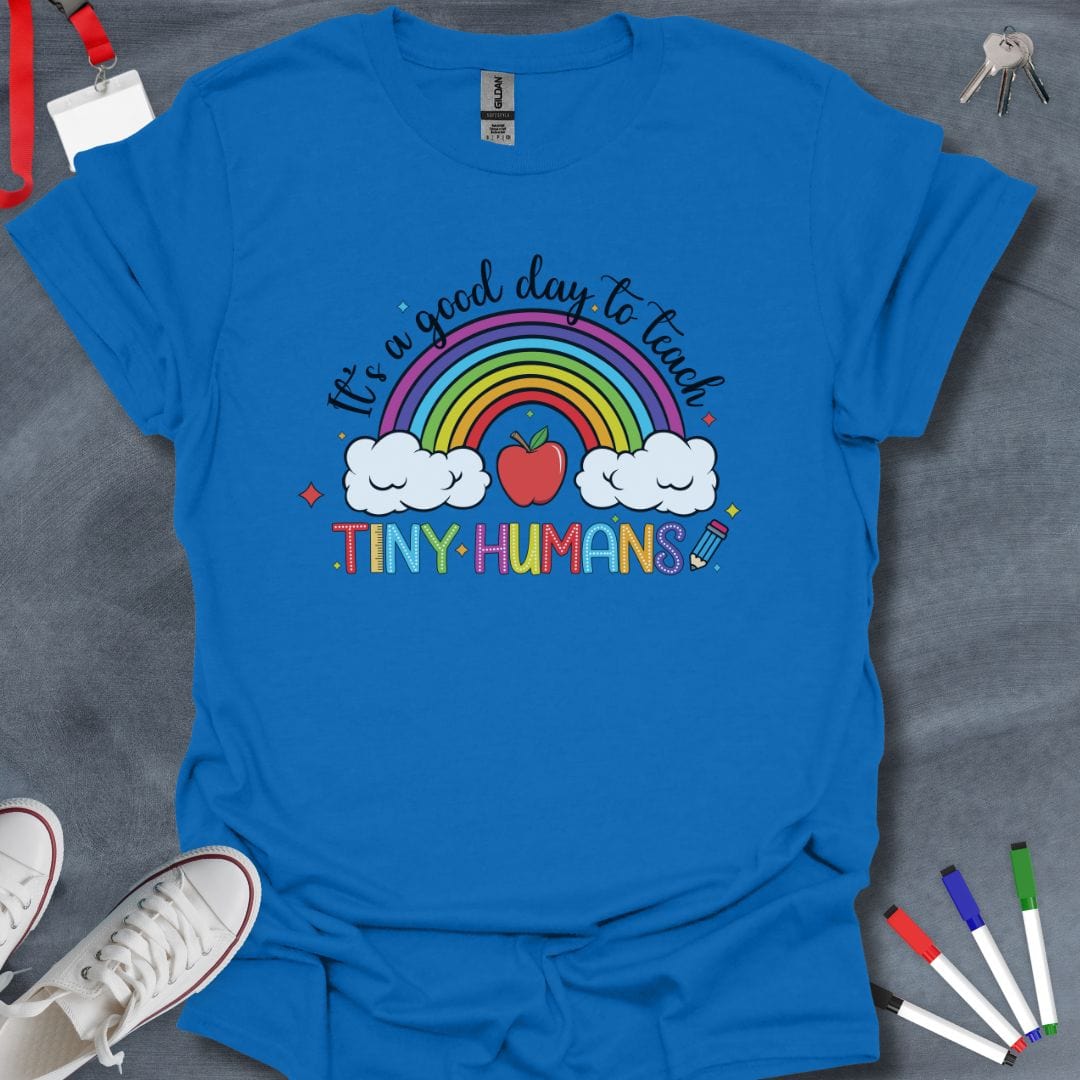 Teacher T-Shirt Royal / S Tiny Humans Rainbow T-Shirt