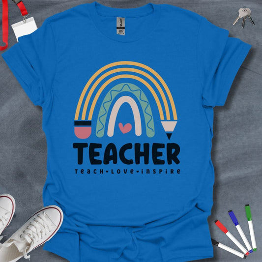 Teacher T-Shirt Royal / S Rainbow Teacher Love T-Shirt