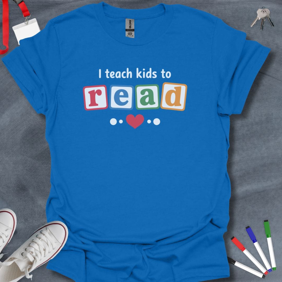 Teacher T-Shirt Royal / S Reading Heart Educator T-Shirt