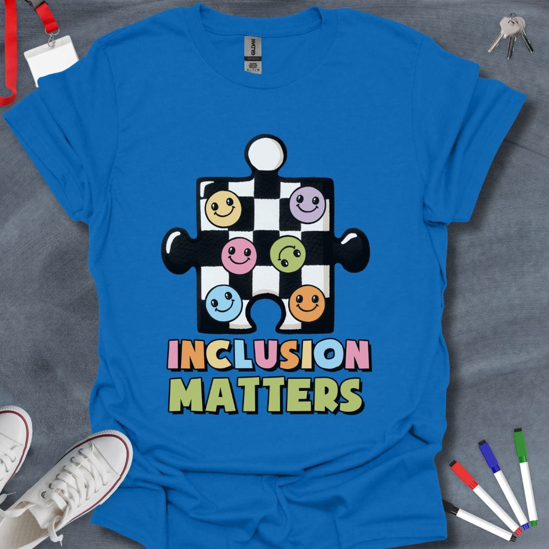 Teacher T-Shirt Royal / S Inclusion Matters Puzzle T-Shirt