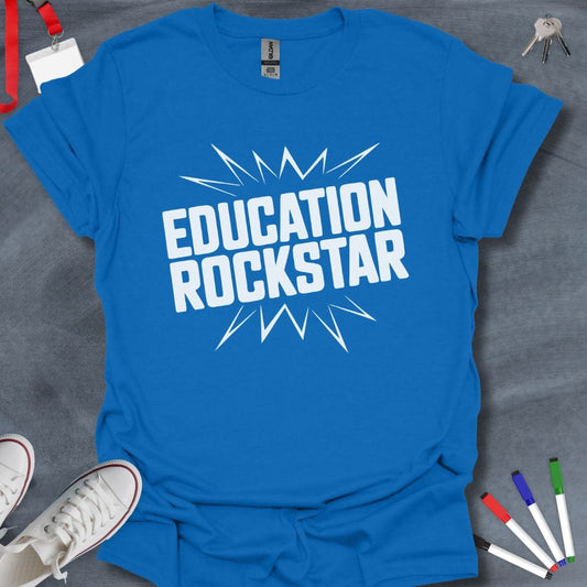 Teacher T-Shirt Royal / S Education Rockstar Teacher T-Shirt