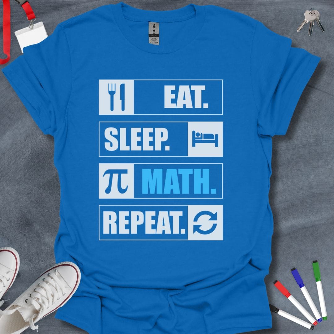 Teacher T-Shirt Royal / S Math Routine T-Shirt