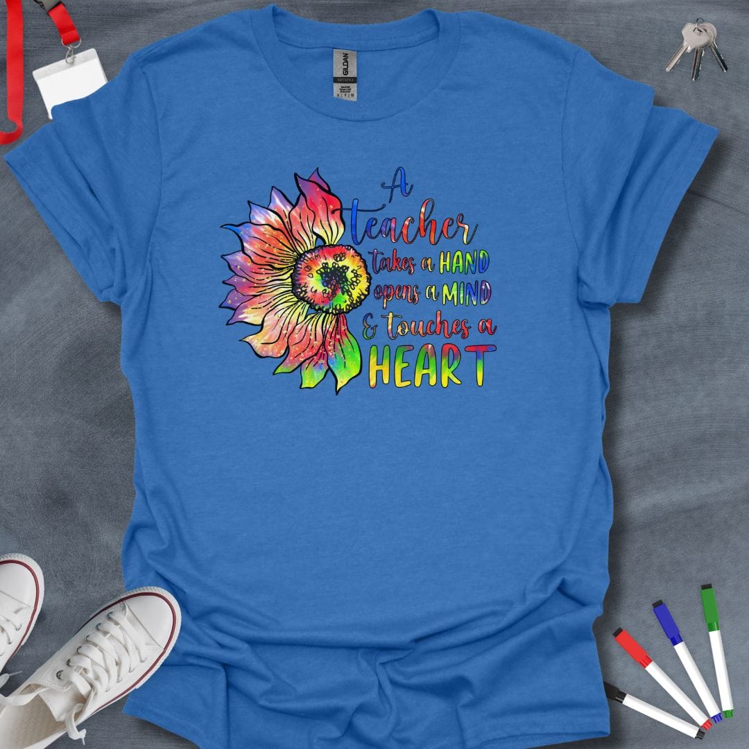 Teacher T-Shirt Heather Royal / S Inspiring Teacher Sunflower T-Shirt