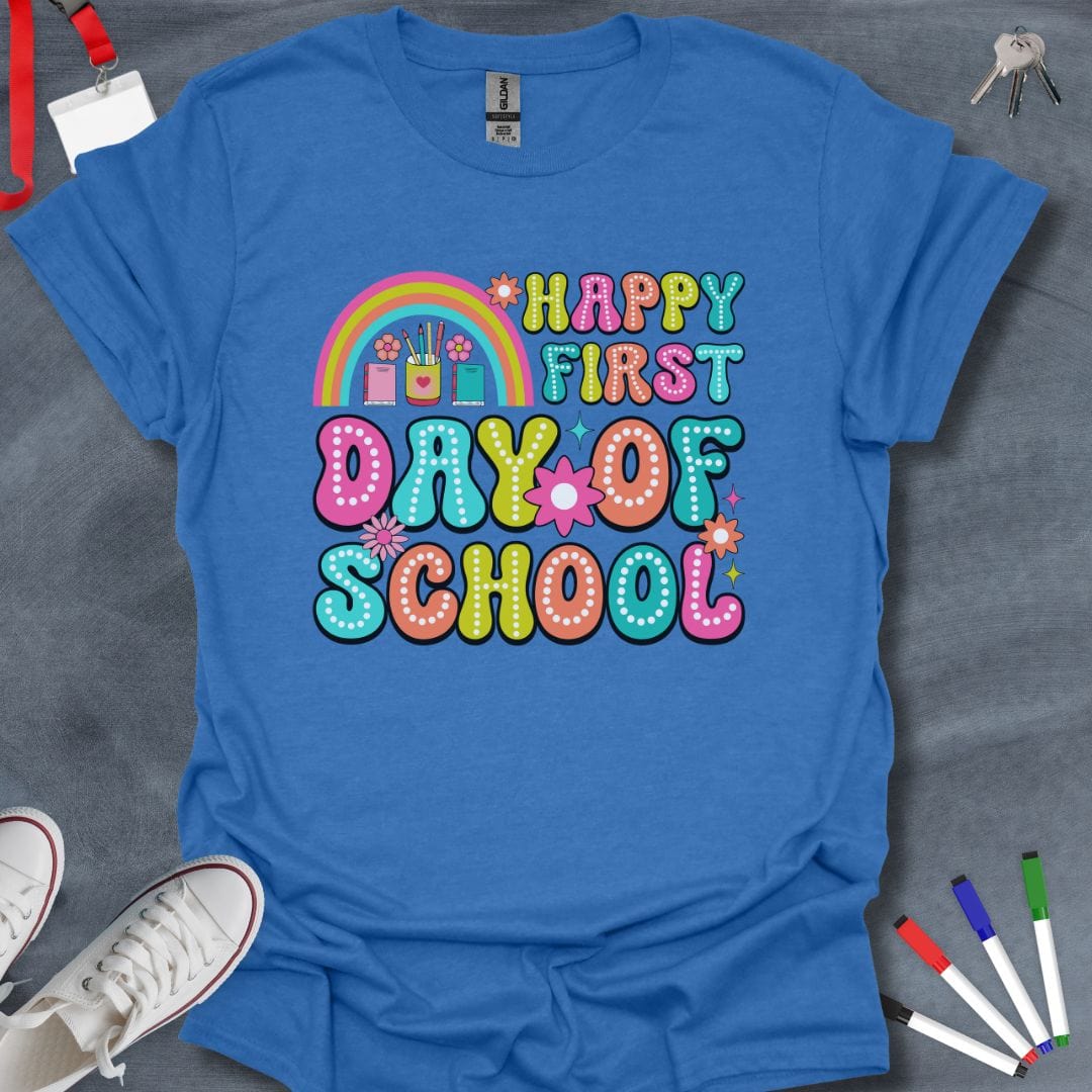 Teacher T-Shirt Heather Royal / S Happy First Day of School T-Shirt